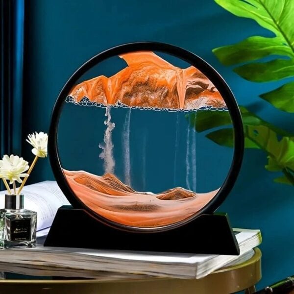 3d Hourglass Quicksand Moving Sand Art Picture Round Glass Deep