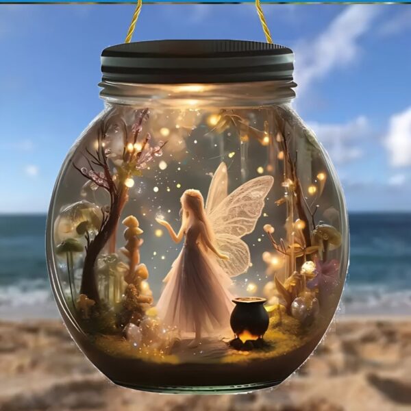 Boho Fairy Solar Jar Hanging Signage Enchanted Forest Themed Acrylic - Image 3