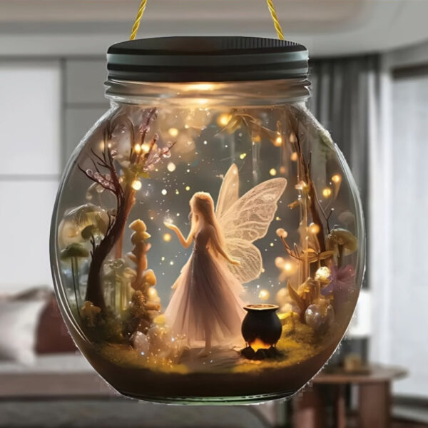 Boho Fairy Solar Jar Hanging Signage Enchanted Forest Themed Acrylic - Image 4