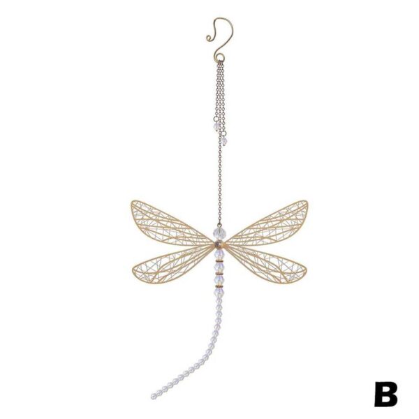 Creative Metal Wing Dragonfly Crystal Suncatcher Garden Wind Chimes Butterfly - Image 8