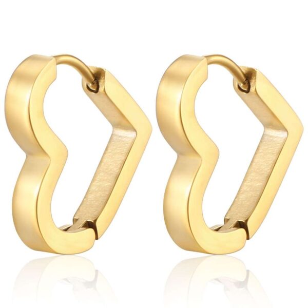 2pcs New Gold Color Square Hoop Earrings Women Men Stainless - Image 17