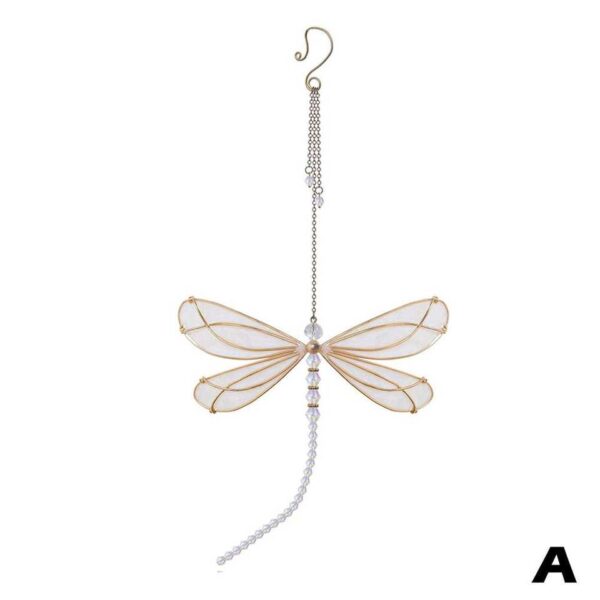 Creative Metal Wing Dragonfly Crystal Suncatcher Garden Wind Chimes Butterfly - Image 7