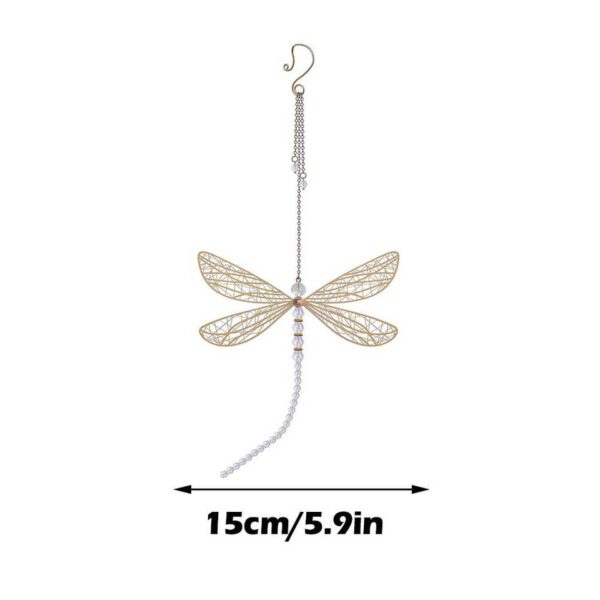 Creative Metal Wing Dragonfly Crystal Suncatcher Garden Wind Chimes Butterfly - Image 6