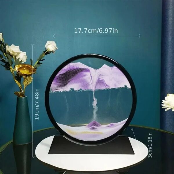 3d Hourglass Quicksand Moving Sand Art Picture Round Glass Deep - Image 2