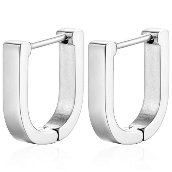 2pcs New Gold Color Square Hoop Earrings Women Men Stainless - Image 9