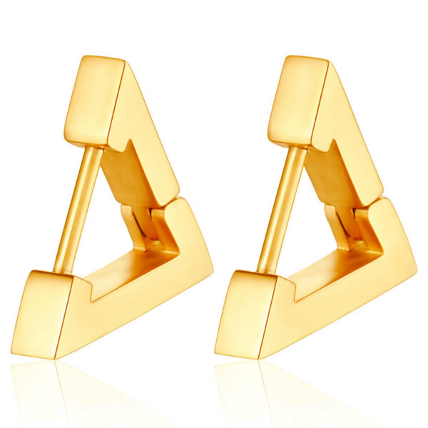 2pcs New Gold Color Square Hoop Earrings Women Men Stainless - Image 21