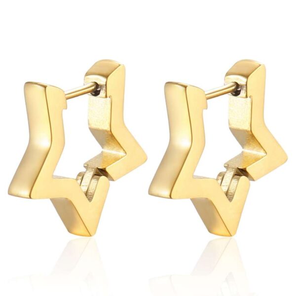 2pcs New Gold Color Square Hoop Earrings Women Men Stainless - Image 25